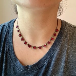 Michal Negrin Red Flower Necklace